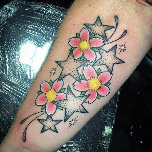 flower star tattoos