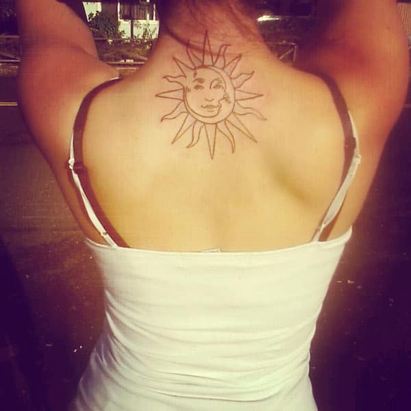 sun tato on back