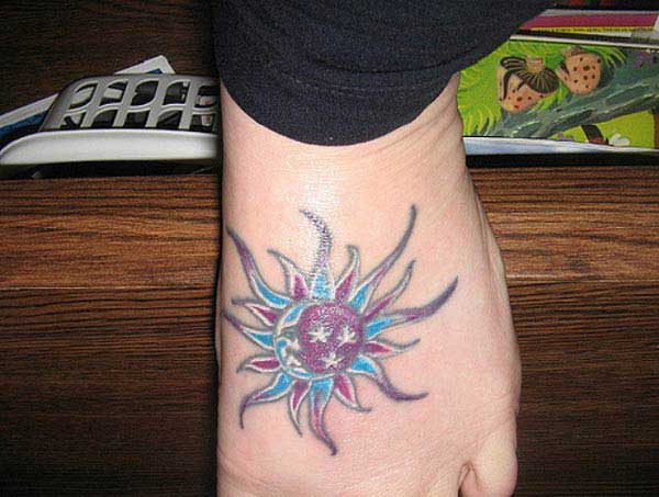 colorful sun tattoos