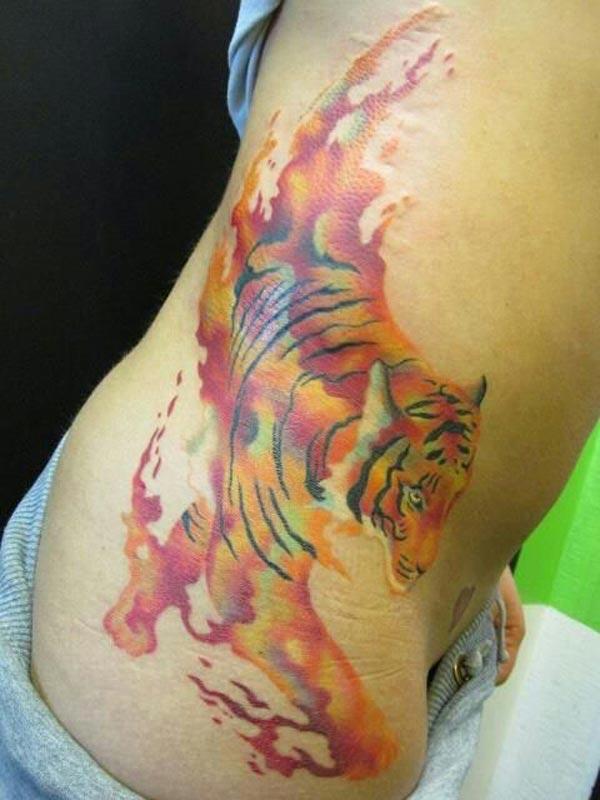 tiger tattos on side