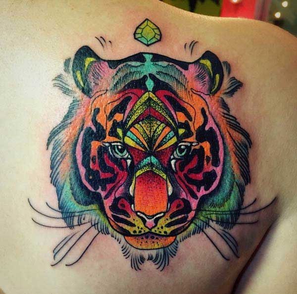 colorful tiger tattoos
