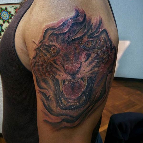 guys tiger tattoos