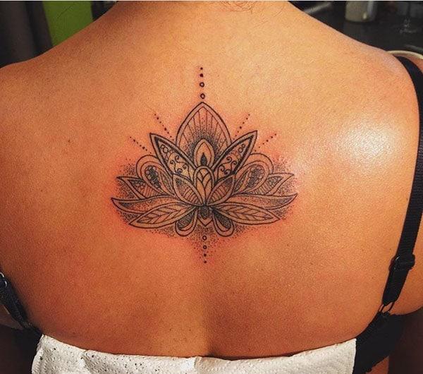 back lotus flower tattoos