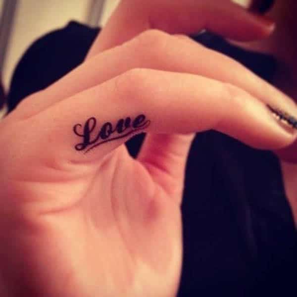 love tattoos on finger
