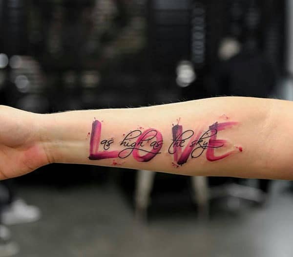 colourful love tattoos