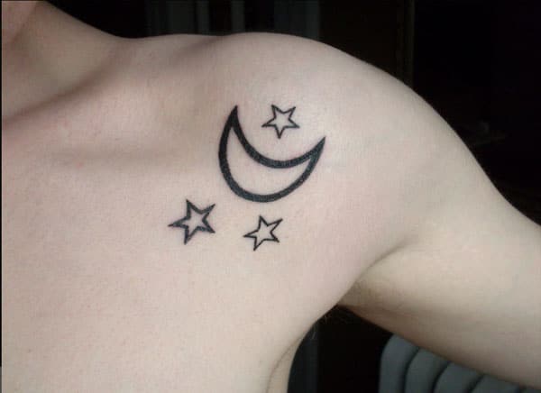 star and moon tattoos