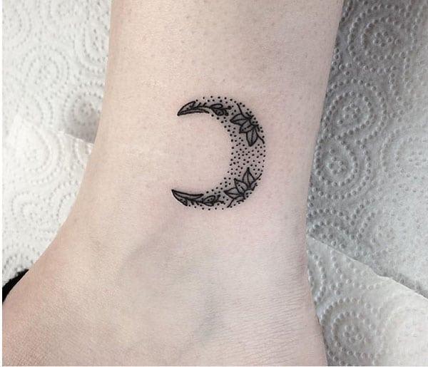 ankle moon tattoos