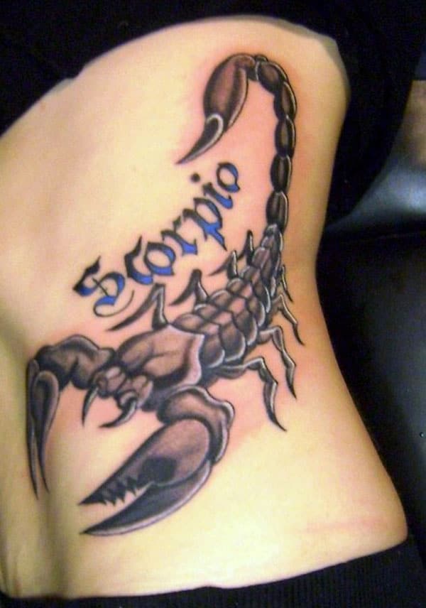 scorpion tattoos on side