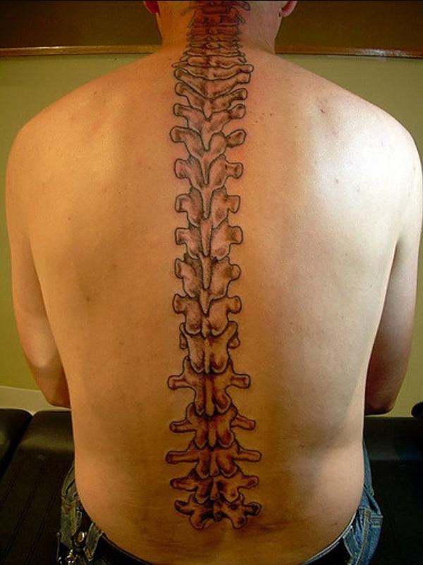 men spine tattoos