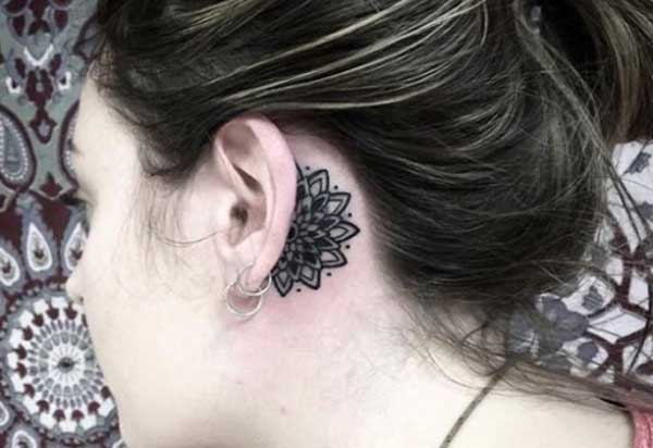 lovely behind the ear tattoos