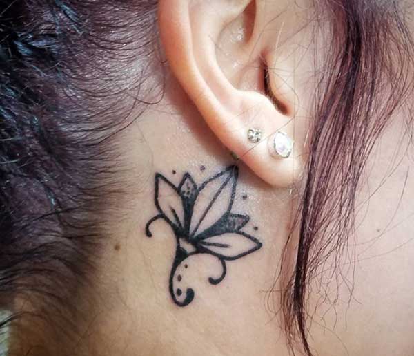 simple behind the ear tattoos