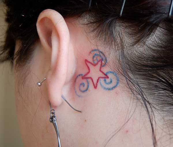 Great behind the ear tattoos