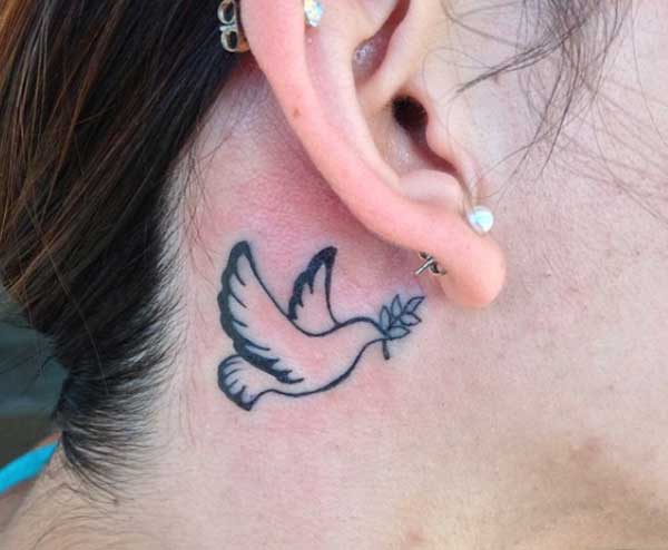 dove behind the ear tattoos