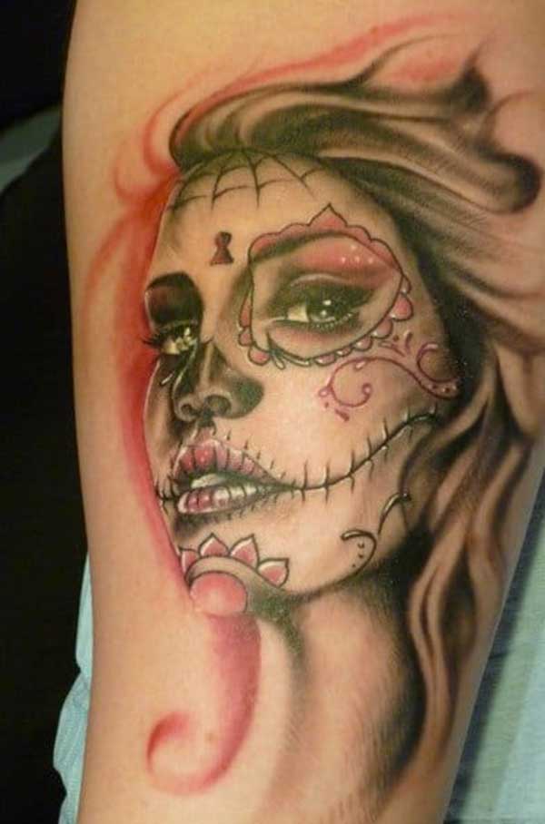 Hand day of dead tattoo