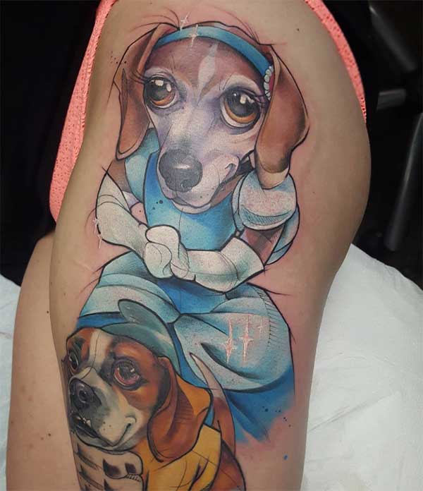 feminine dog tattoos