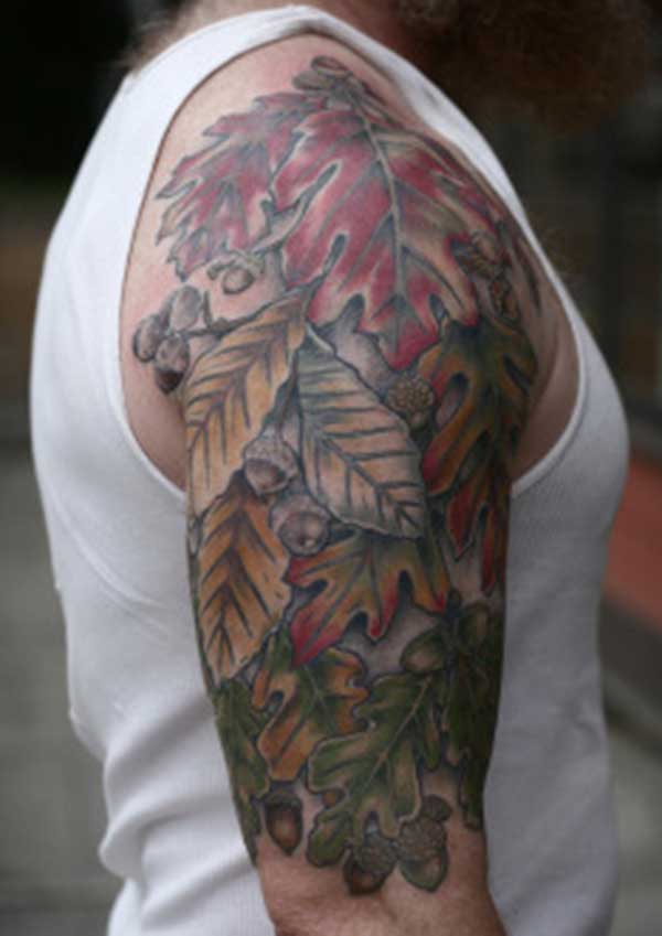 colourful half sleeve tattoo for men
