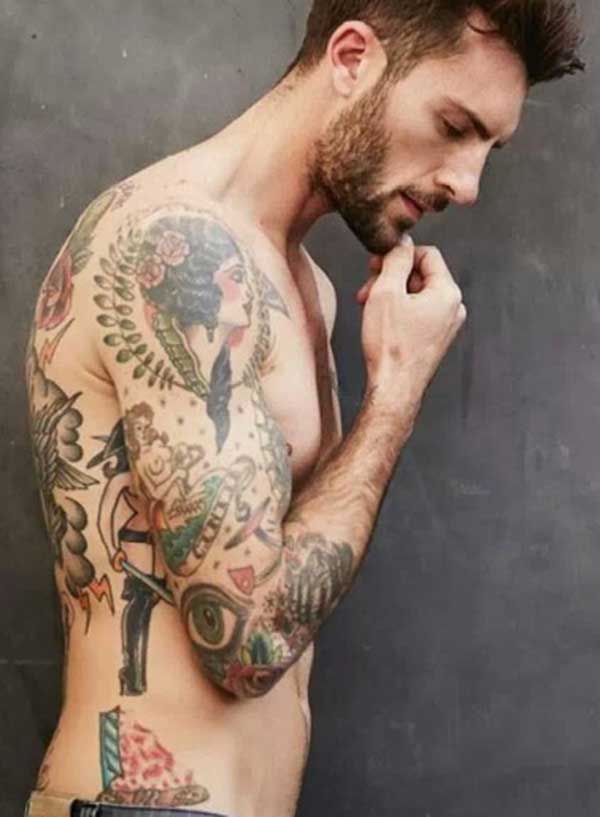 cool half sleeve tattoo for men