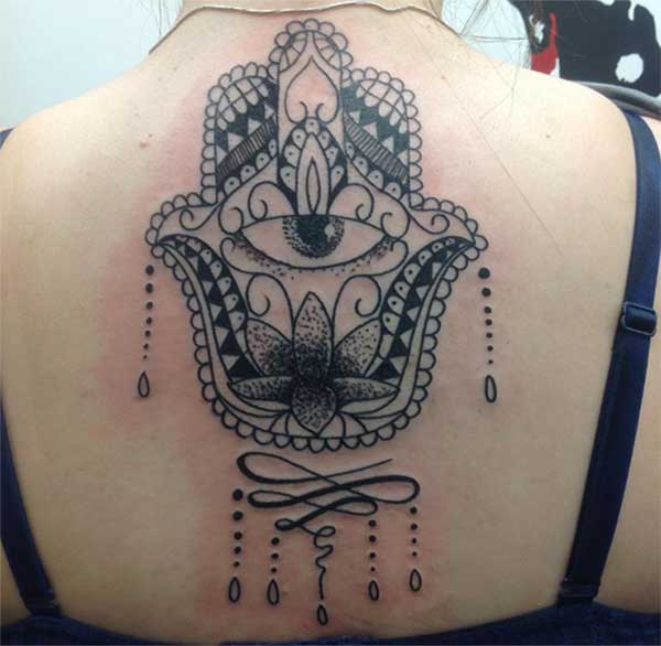 back hamsa tattoos