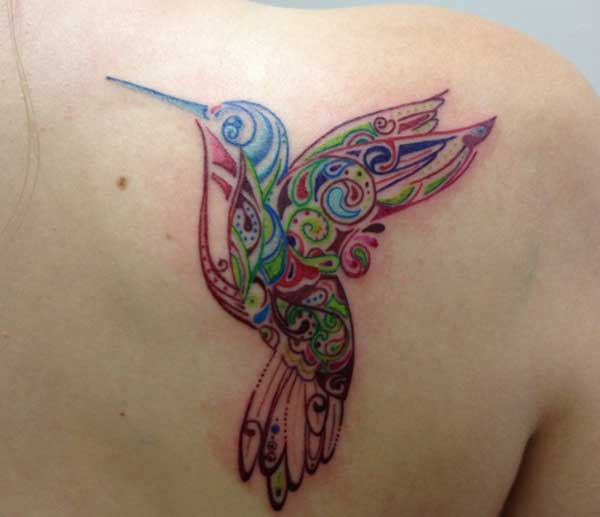 shoulder hummingbird tattoos