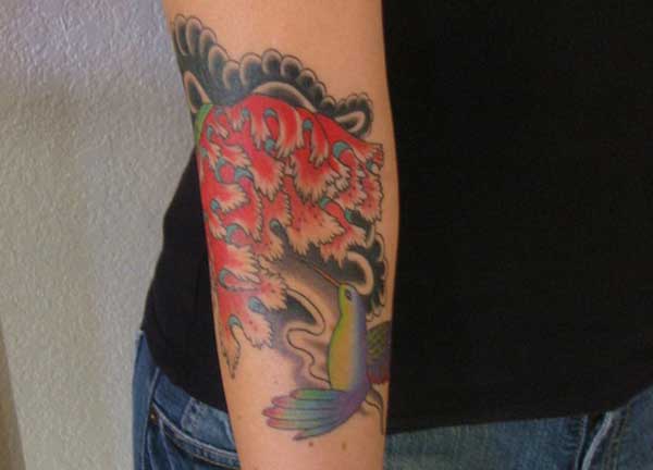 hummingbird arm tattoos