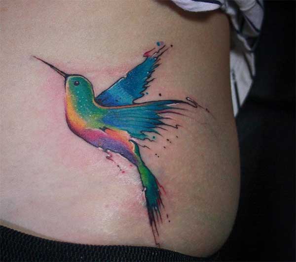 Tummy Back Hummingbird Tattoos