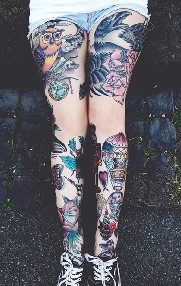 girly leg tattoos