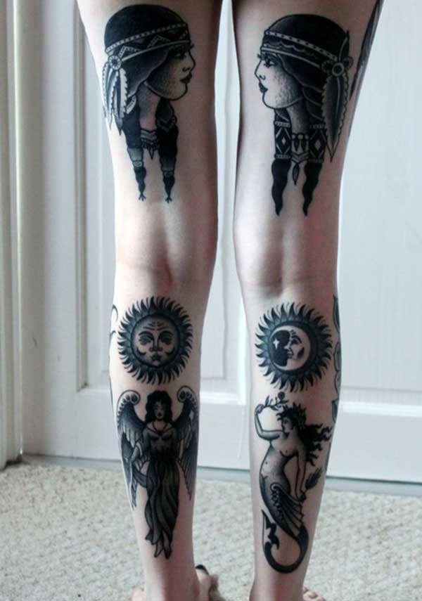 girl leg tattoos