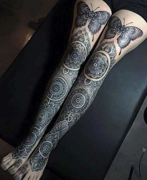 pretty leg tattoos