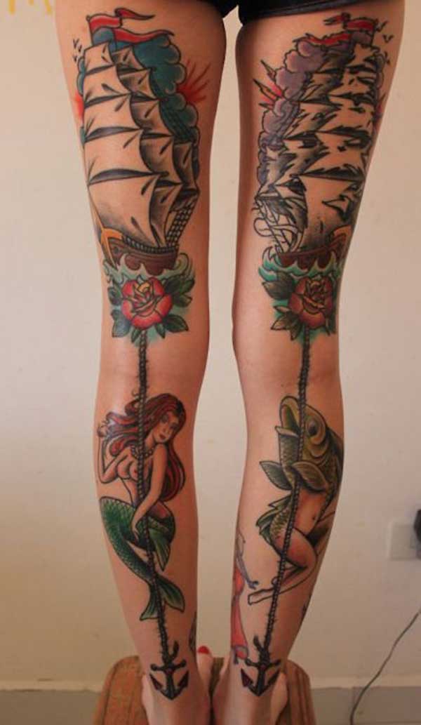 feminine leg tattoos