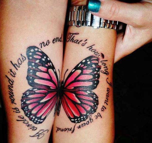 matching butterfly tattoos