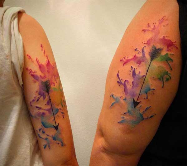 colorful matching tattoos