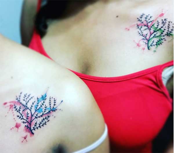 shoulder matching tattoos