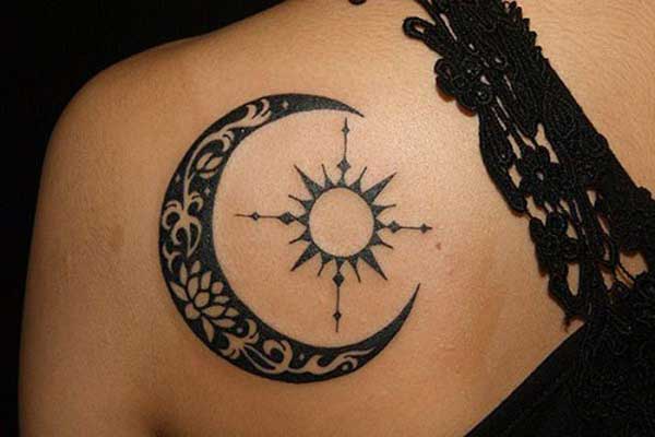 tattoo moon and sun
