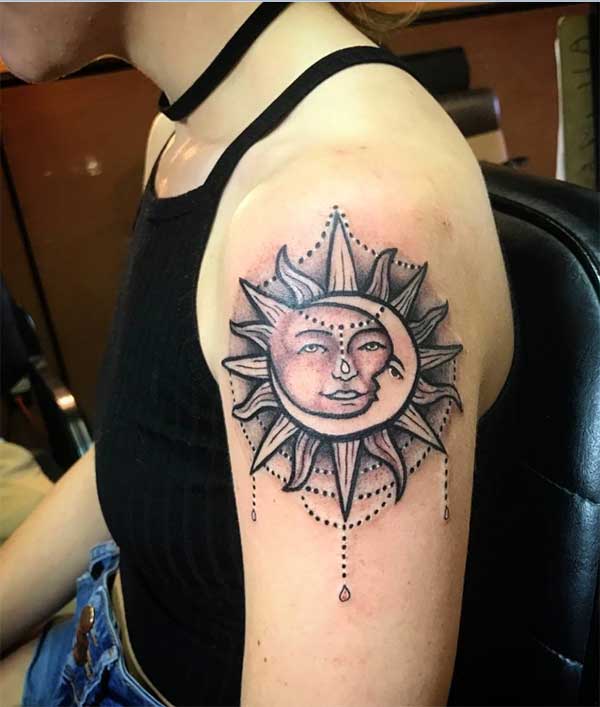 Awesome sun and moon tattoos