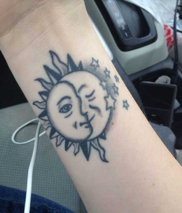 tattoos of sun and moon