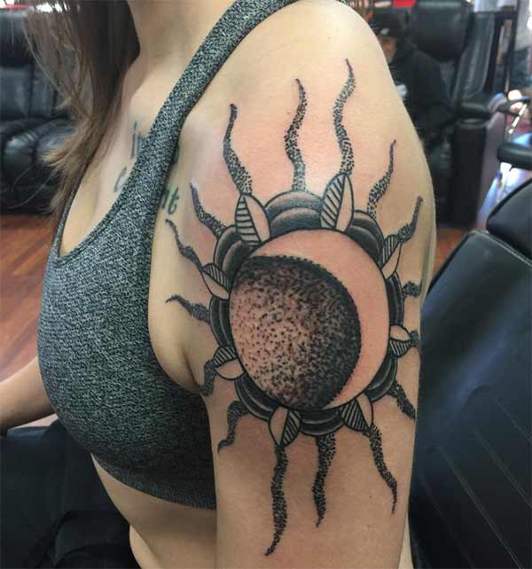 wonderful sun and moon tattoo