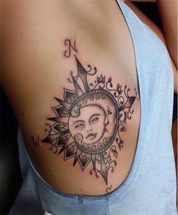 girl sun and moon tattoos