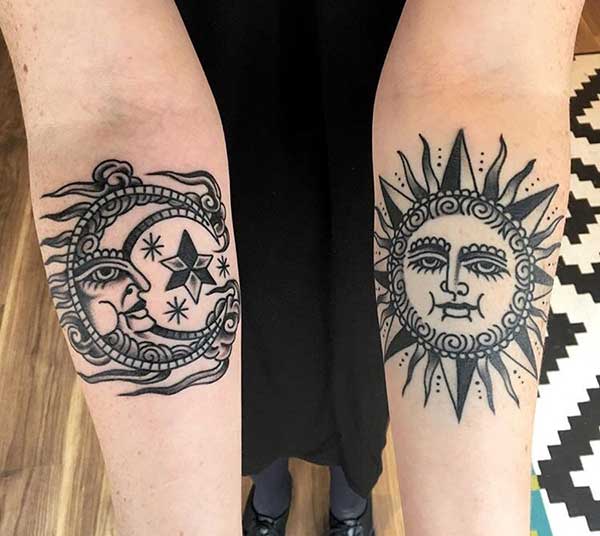 sun and moon tattoo images