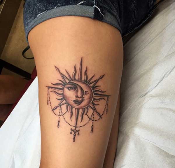 sun and moon tattoos pictures