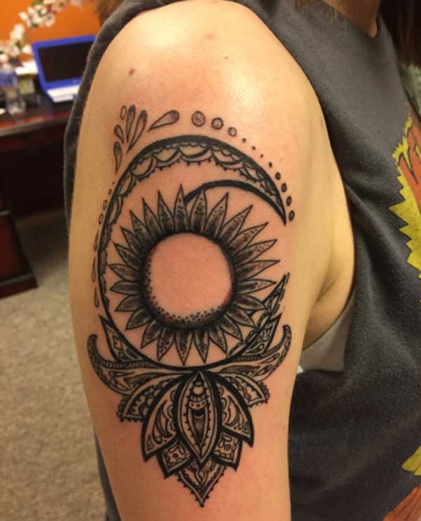 designs sun and moon tattoos
