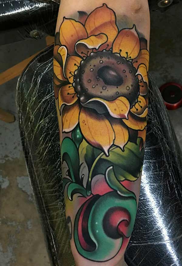 sunflower arm tattoos