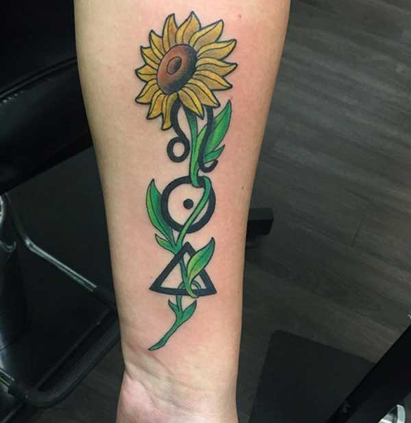 super cute sunflower tattoos