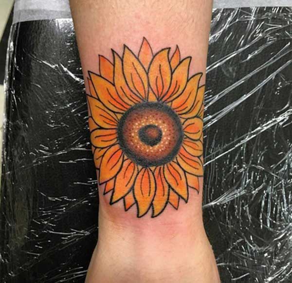 wrist sunflower tattoos