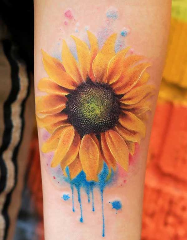 colorful sunflower tattoos