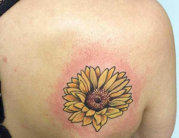 stamp sunflower tattoos