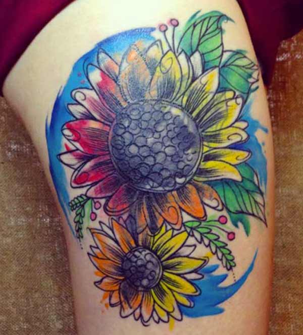 stunning sunflower tattoos