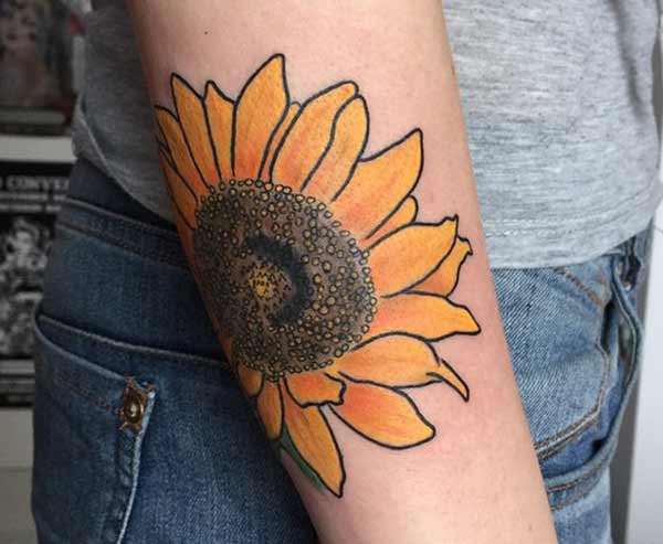 lady sunflower tattoos