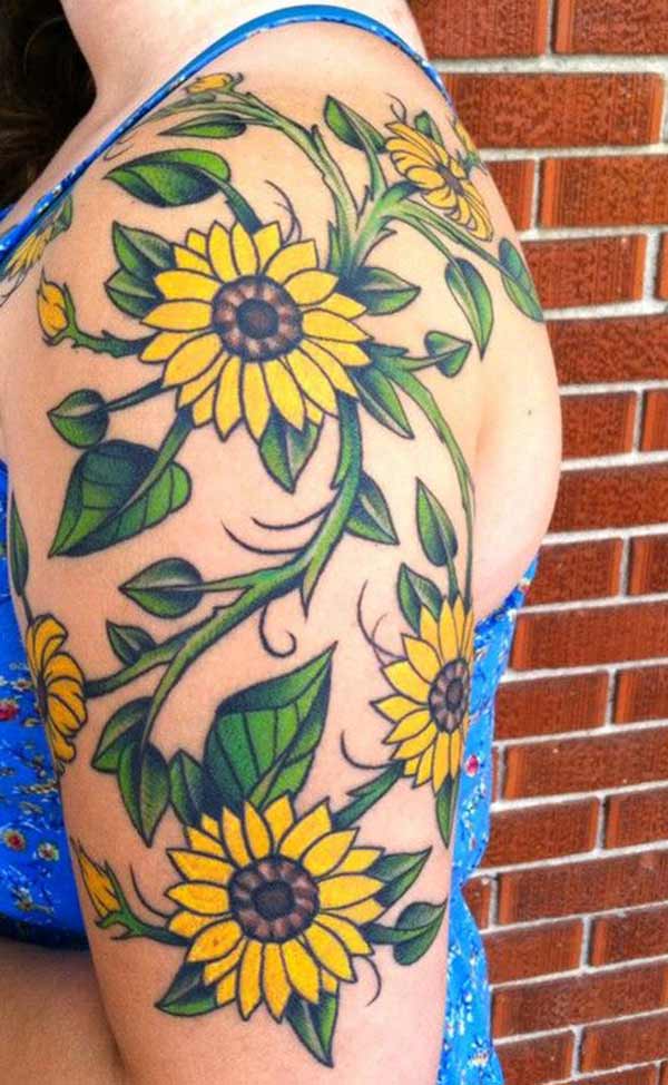 full body sunflower tattoos