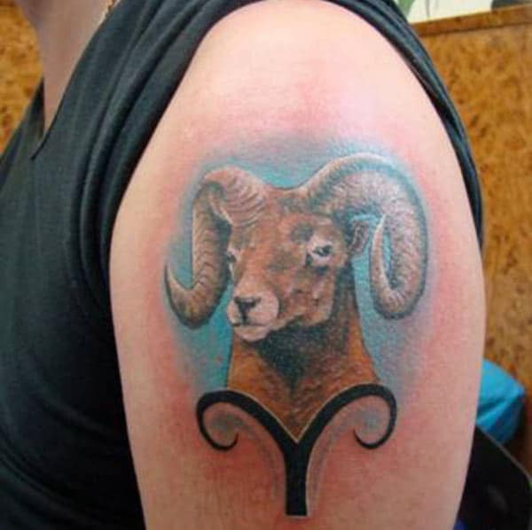 The Ink design in this Capricorn tattoo matches the skin color to make a man look magnificent