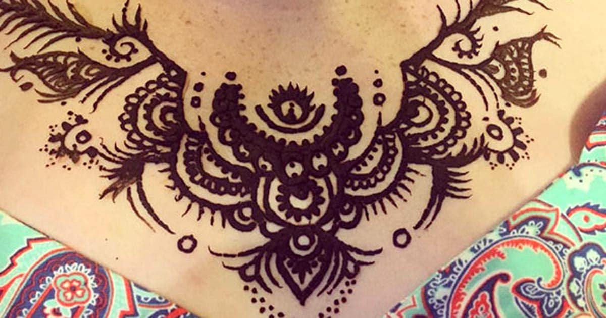 Henna Mehndi tattoo designs idea for chest - Tattoos Ideas